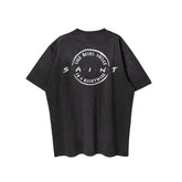 Saint Michael Dripping Heart Distressed Black Tee