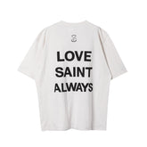 Saint Michael Hate Saint Lamb Print Off‑White Tee