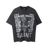 Saint Michael Stay Real Washed Grey Vintage Tee