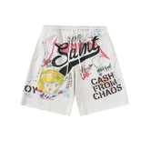 Saint Michael Anime Graffiti Art Sweat Shorts