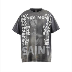 Saint Michael Stay Real Washed Grey Vintage Tee