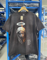Saint Michael Devil Daddy Halo Flame Vintage Black Tee