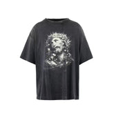 Saint Michael Vintage Distressed Graphic Tee Black