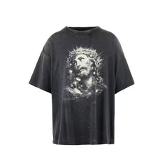 Saint Michael Vintage Distressed Graphic Tee Black