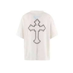 Saint Michael 2PAC Cross Print Off‑White Tee