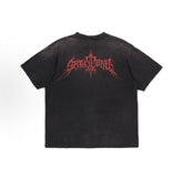 Saint Michael Demon Skull Vintage Washed Black Tee