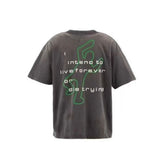 Saint Michael Green Graphic Vintage Washed Black Tee