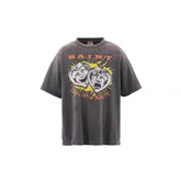 Saint Michael Drama Mask Vintage Washed Black Tee