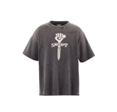 Saint Michael Fist Dagger Vintage Washed Black Tee