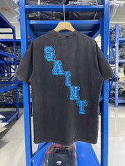 Saint Michael Angel Of Death Blue Graphic Washed Tee