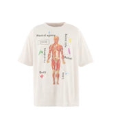Saint Michael Human Anatomy Print Off‑White Oversized Tee