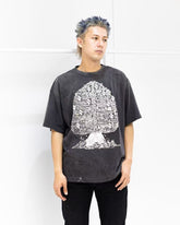 Saint Michael Vintage Tree Print Washed Black Tee