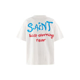 Saint Michael Red Heart Handwritten White Tee