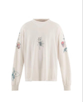 Saint Michael Spider Tattoo Print Off‑White Long Sleeve Tee