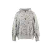 Saint Michael Full‑Print Flame Distressed Hoodie