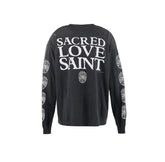 Saint Michael Sacred Love Saint Washed Black Long Sleeve Tee