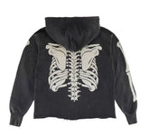 Saint Michael Skeleton Ribcage Distressed Hoodie