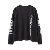 Saint Michael Flame Slogan Vintage Washed Black Long Sleeve Tee