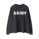 Saint Michael Bold Saint Logo Vintage Washed Long Sleeve Tee