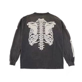 Saint Michael Skeleton Ribcage Vintage Washed Long Sleeve Tee
