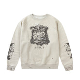 Saint Michael Jesus Distressed Vintage Crewneck Sweatshirt