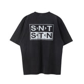 Saint Michael Saint Letter Logo Washed Black Vintage Tee