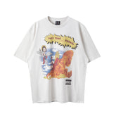 Saint Michael Cartoon Hellfire Cream Vintage Tee