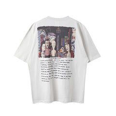 Saint Michael Cartoon Hellfire Cream Vintage Tee