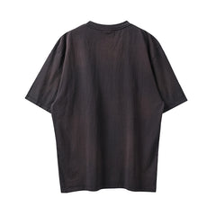 Saint Michael Rainbow Saint Logo Washed Black Vintage Tee