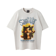 Saint Michael Saint War Death Trip 1969 Vintage Off‑White Tee