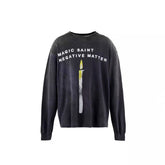 Saint Michael Magic Saint Candle Washed Black Long Sleeve Tee