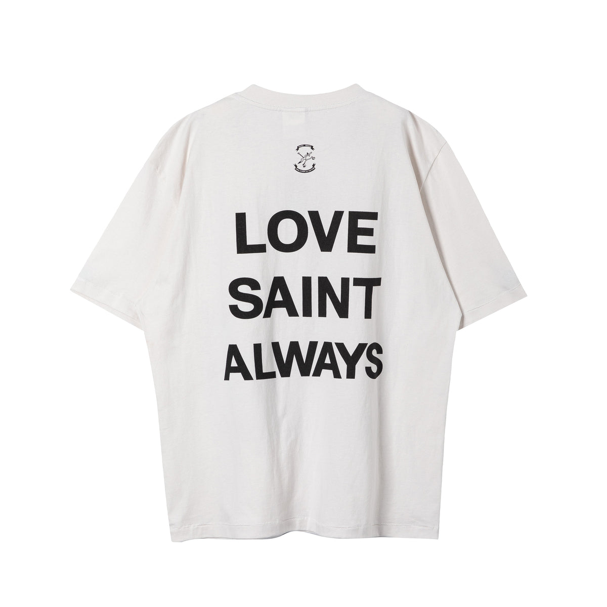 Saint Michael Hate Saint Lamb Print Off‑White Tee