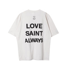 Saint Michael Hate Saint Lamb Print Off‑White Tee