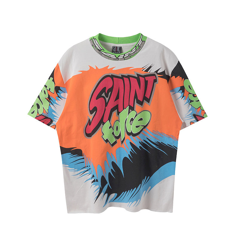 Saint Michael Saint Force Graffiti Colorful Tee