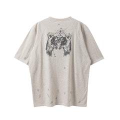 Saint Michael Jesus Distressed Oatmeal Vintage Tee