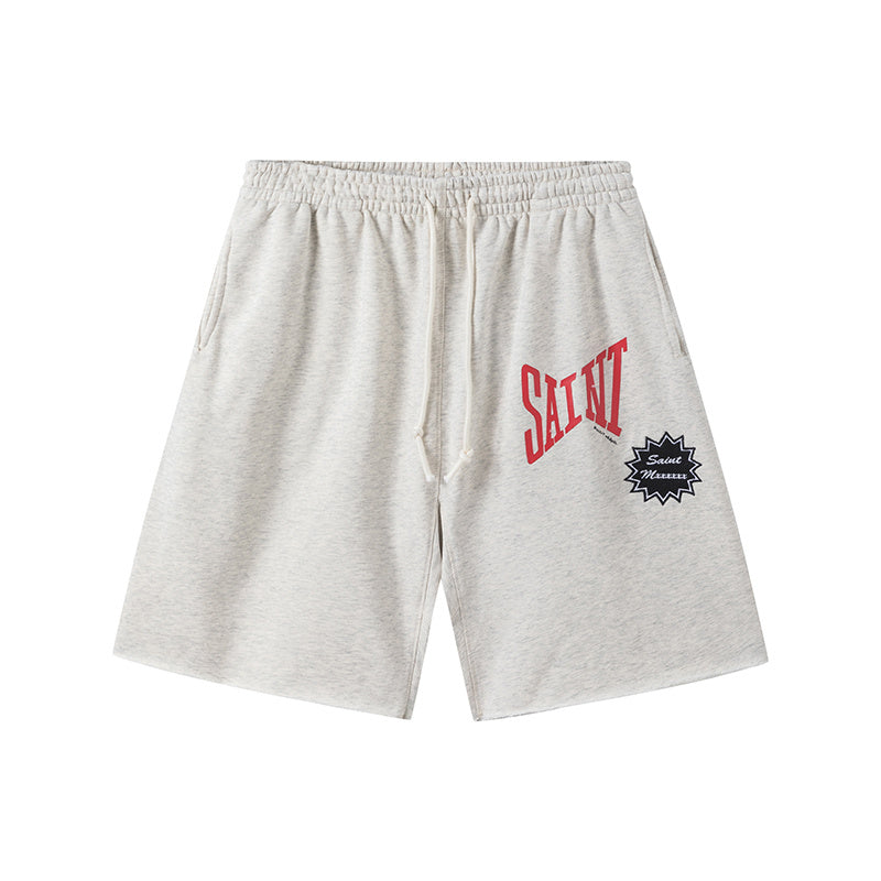 Saint Michael Red Logo Casual Sweat Shorts
