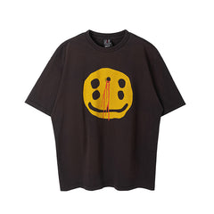 Saint Michael Bleeding Smiley Washed Black Vintage Tee