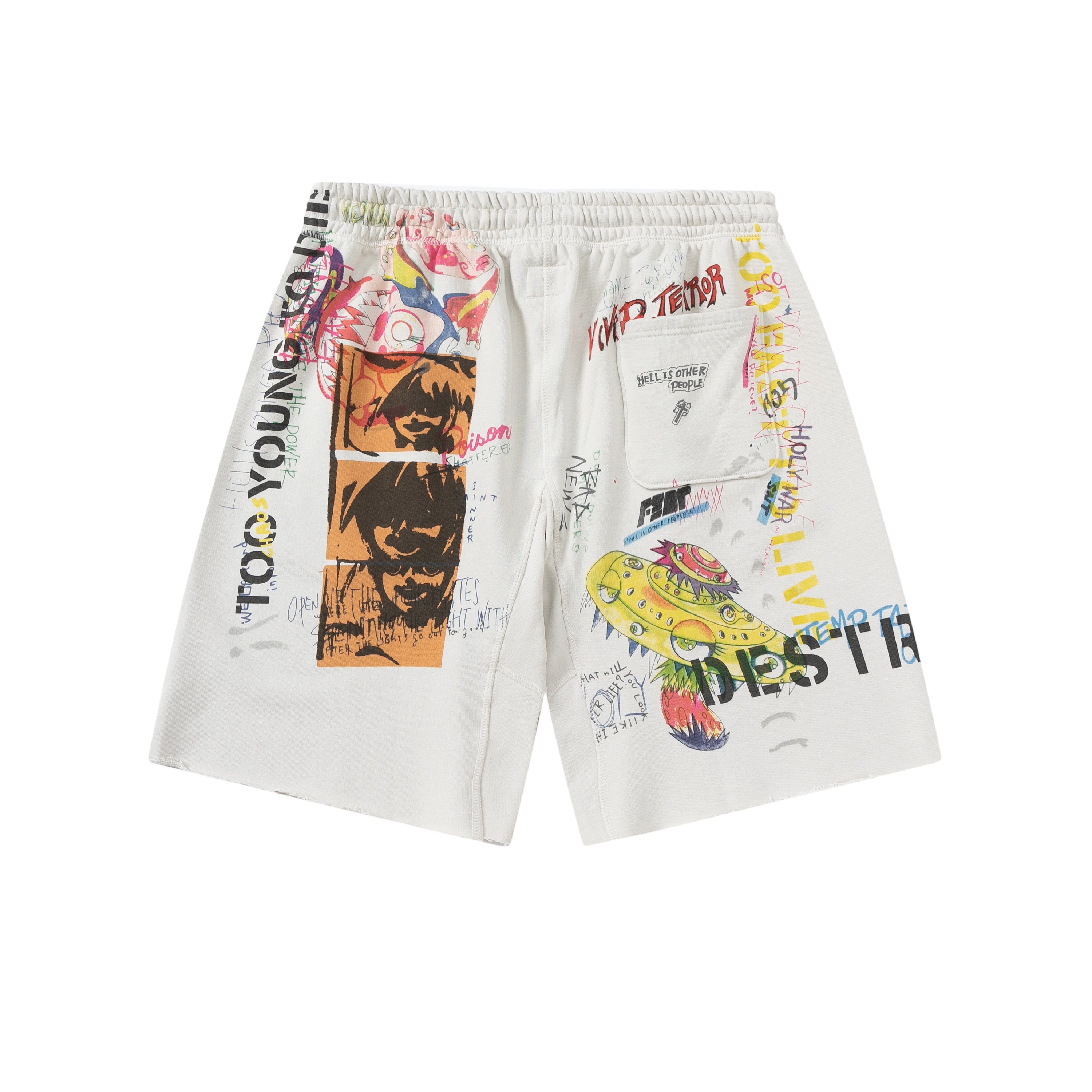 Saint Michael Anime Graffiti Art Sweat Shorts