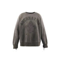 Saint Michael Aberration Fleur‑de‑lis Distressed Crewneck Sweatshirt