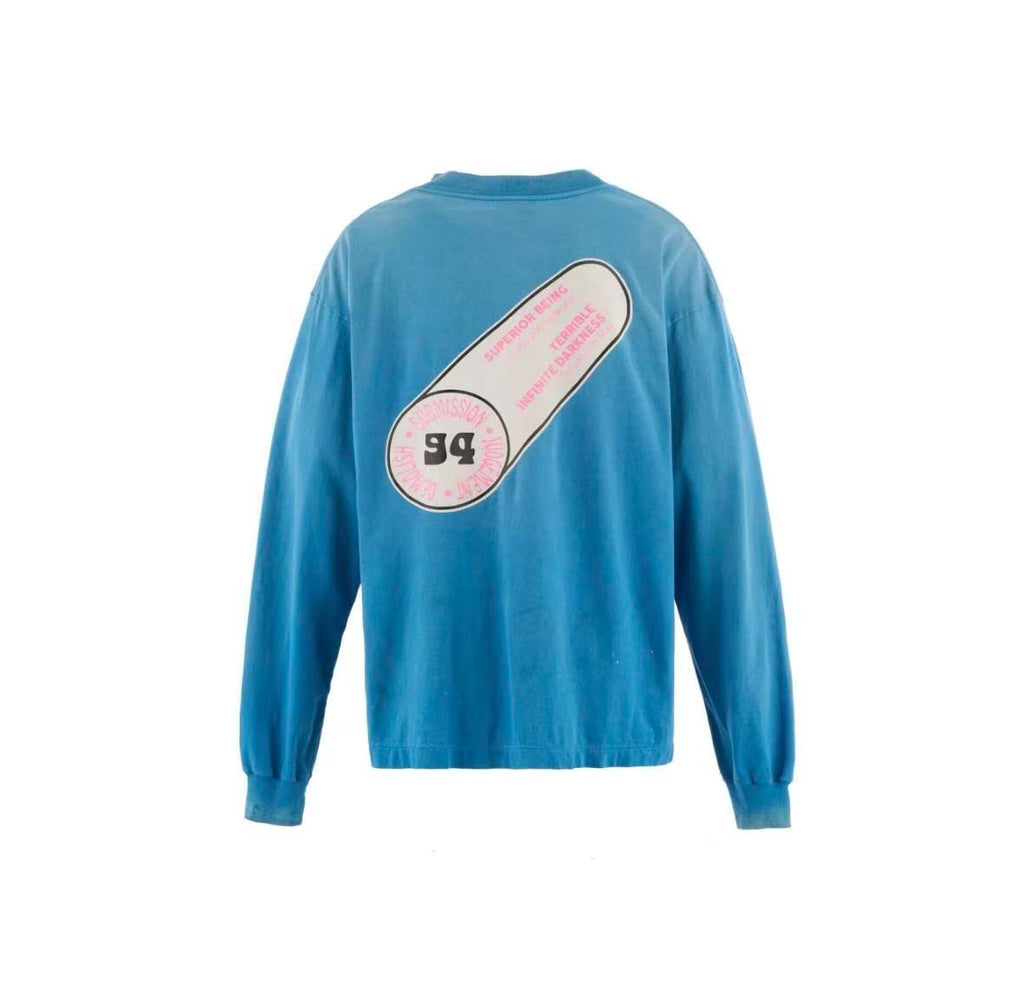 Saint Michael 94 Retro Skate Graphic Washed Blue Long Sleeve Tee