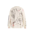 Saint Michael Vintage Tattoo Print Off‑White Mock Neck Long Sleeve Tee