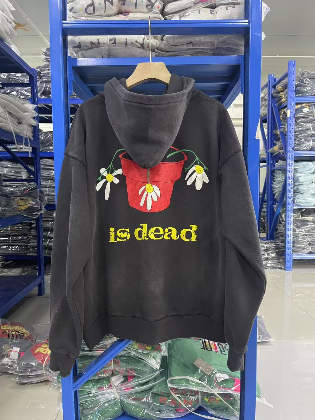 Saint Michael Dead Soul Daisy Washed Black Hoodie