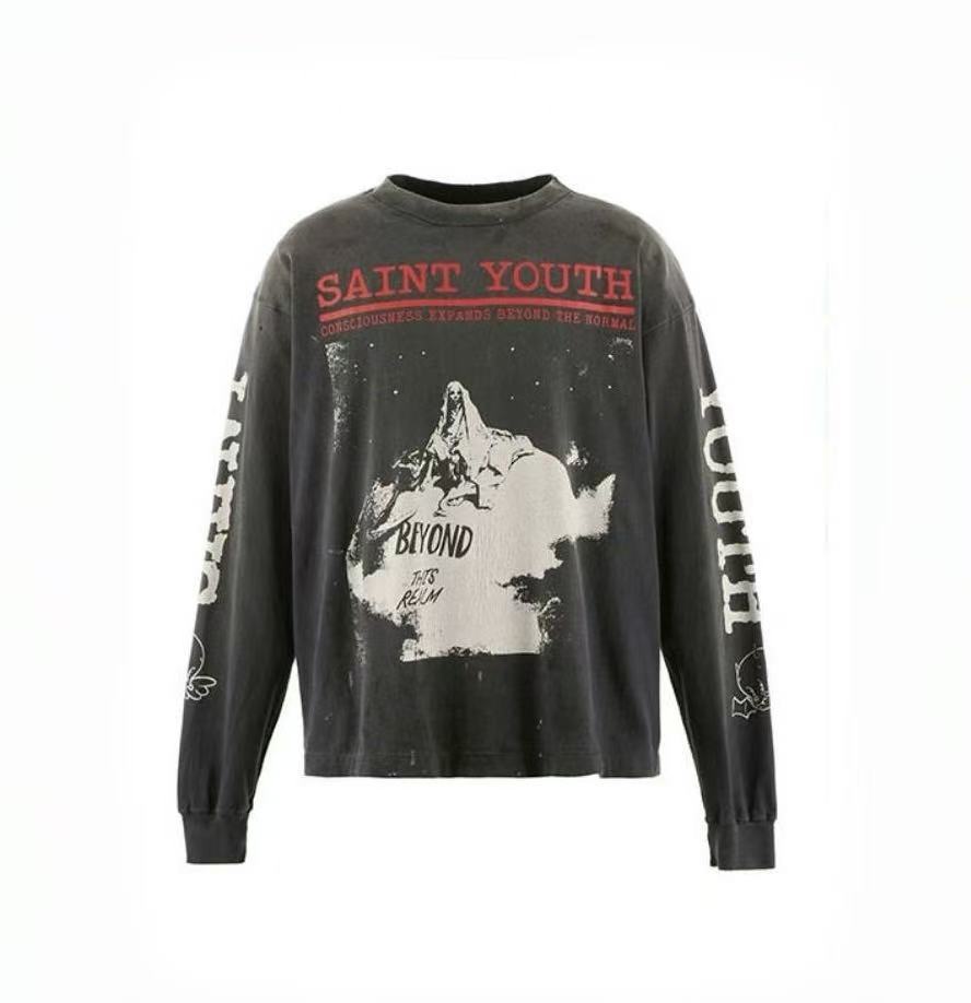 Saint Michael Saint Youth Washed Black Long Sleeve Tee