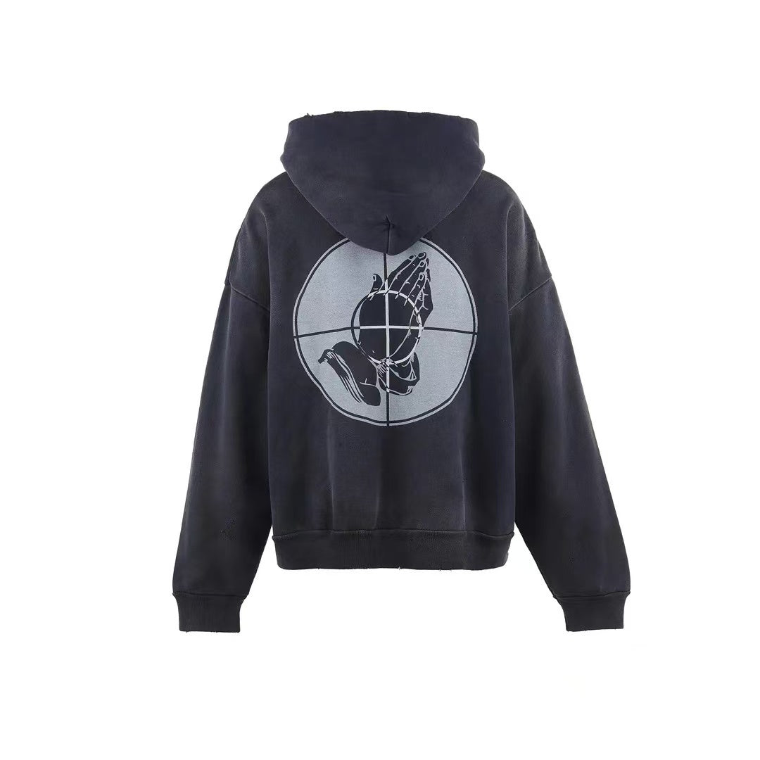 Saint Michael Eternal Praying Hands Washed Hoodie