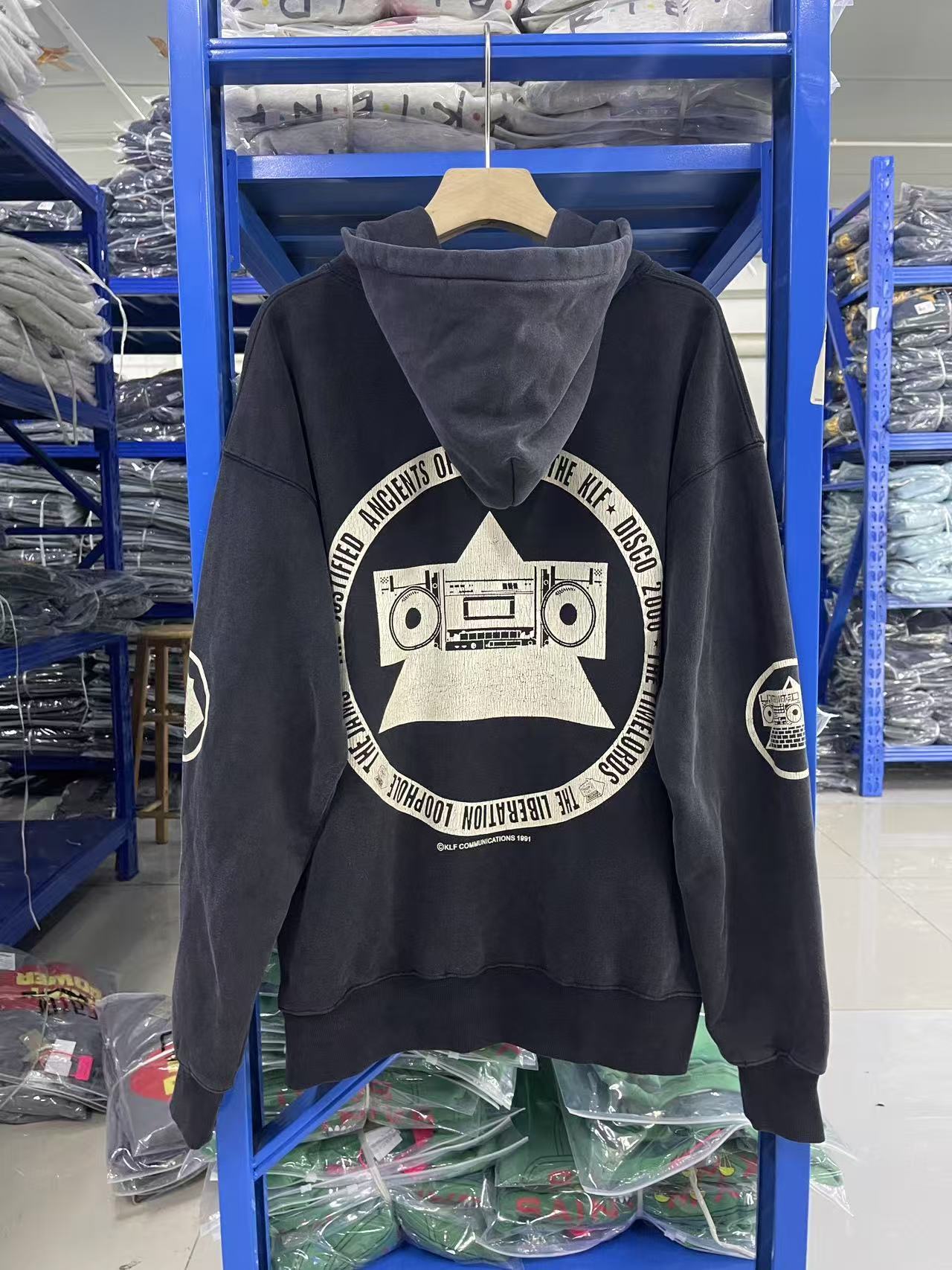 Saint Michael KLF Boombox Washed Black Hoodie