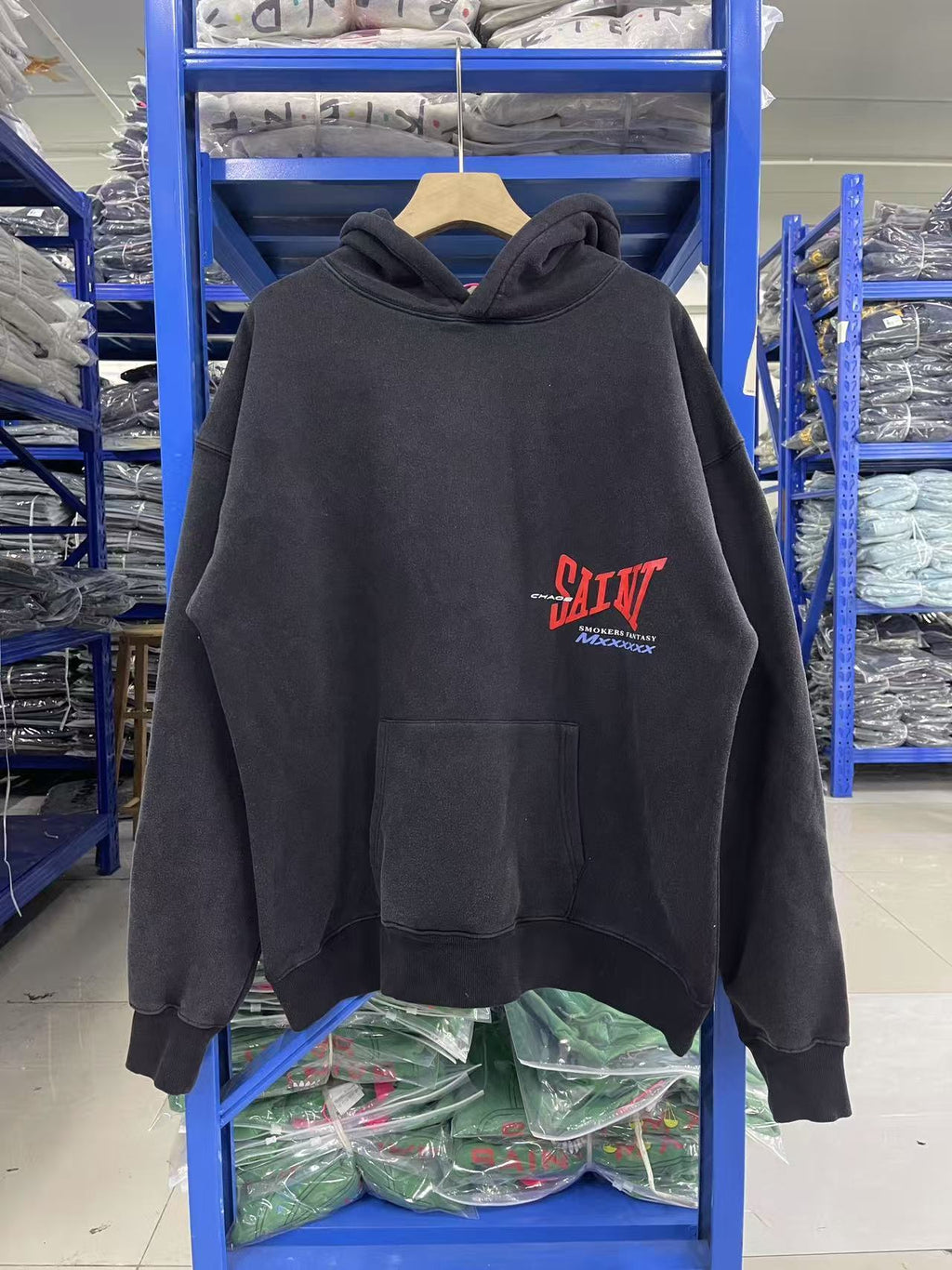 Saint Michael Smokers Fantasy Washed Black Hoodie