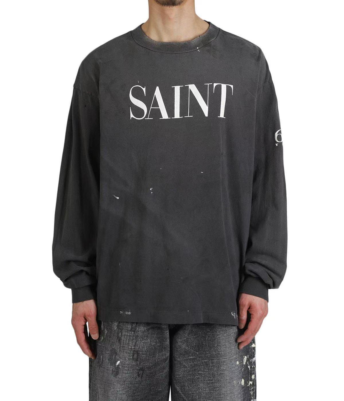 Saint Michael Washed Saint Logo Long Sleeve Tee