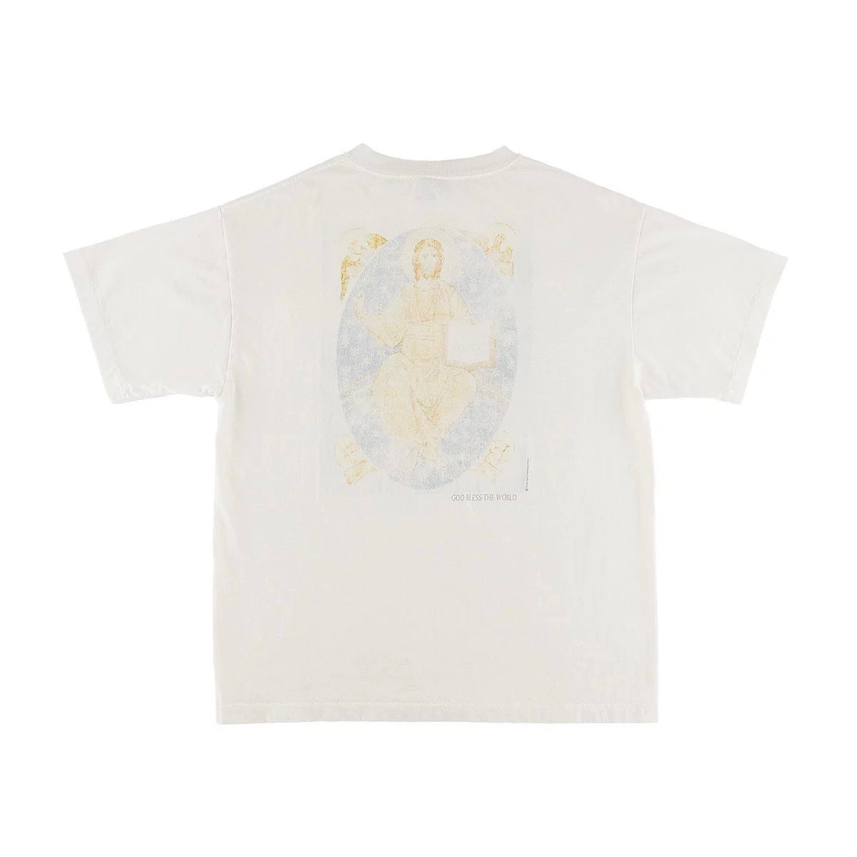 Saint Michael Holy Mother Vintage Off‑White Tee