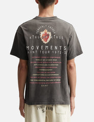 Saint Michael Eyes Print Washed Black Vintage Tee