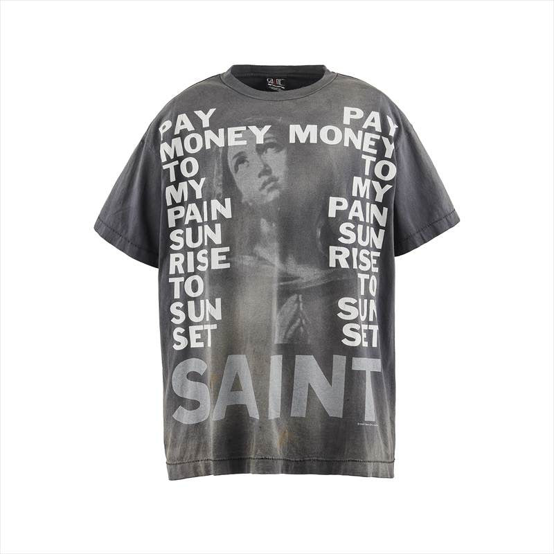 Saint Michael Stay Real Washed Grey Vintage Tee